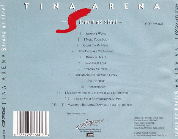 Tina Arena : Strong As Steel (CD, Album)