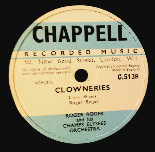 Roger Roger And His Champs Elysees Orchestra : Holiday Party / Clowneries (Shellac, 10")