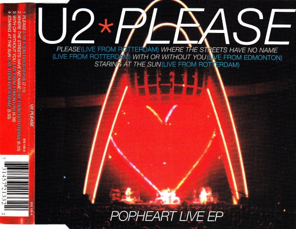 U2 : Please (Popheart Live EP) (CD, EP)