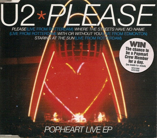 U2 : Please (Popheart Live EP) (CD, EP)