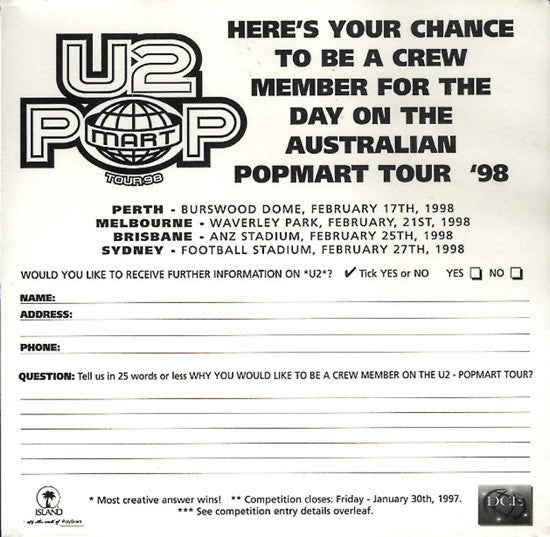 U2 : Please (Popheart Live EP) (CD, EP)