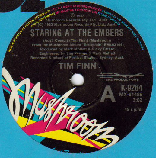 Tim Finn : Staring At The Embers / Through The Years (7", Single)