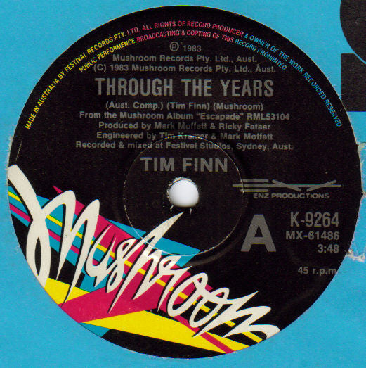 Tim Finn : Staring At The Embers / Through The Years (7", Single)