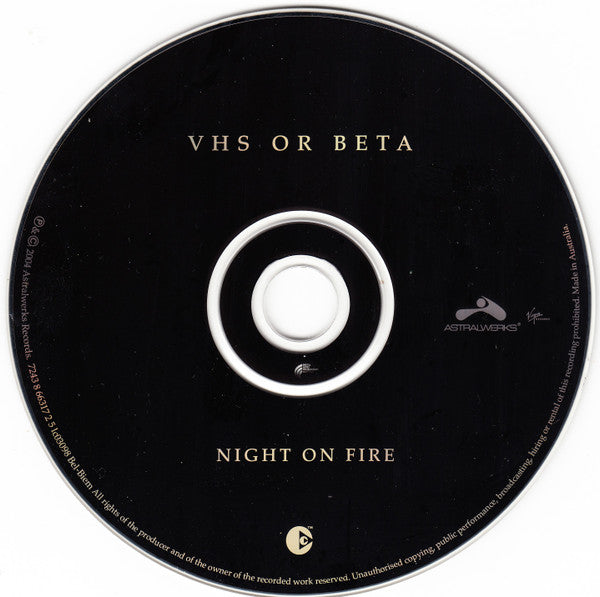 VHS Or Beta : Night On Fire (CD, Album, Copy Prot.)