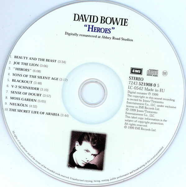 David Bowie : "Heroes" (CD, Album, Enh, RE, RM, RP, EMI)