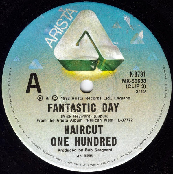 Haircut One Hundred : Fantastic Day (7", Single, Ltd)