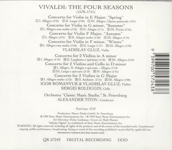 Vivaldi*, Orchestra "Classic Music Studio," St. Petersburg, Alexander Titov : The Four Seasons (CD, Album)