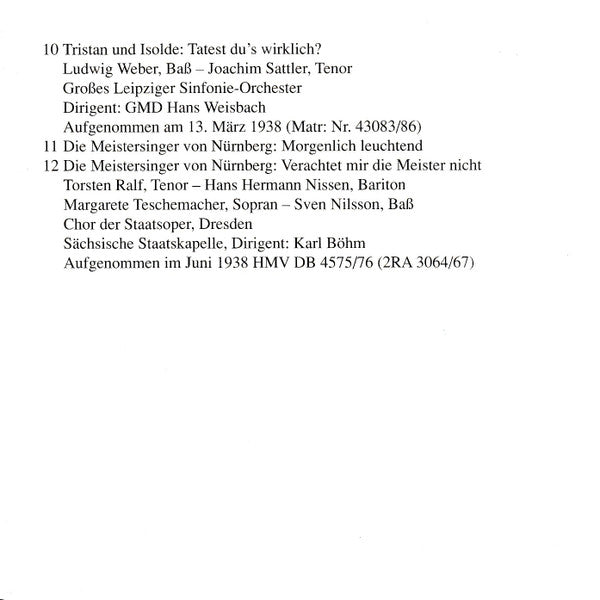 Richard Wagner, Margarete Teschemacher, Magda Strack, Torsten Ralf, Hans Hermann Nissen, Ludwig Weber, Karl Ostertag, Radio-Sinfonieorchester Stuttgart, Carl Leonhardt : Der Fliegende Holländer 1936, & Excerpts From Tristan Und Isolde (1938) And Die Meistersinger Von Nürnberg (1938) (2xCD, Album, Mono)