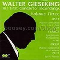 Walter Gieseking : His First Concerto Recordings (vol.3) (CD, Comp)