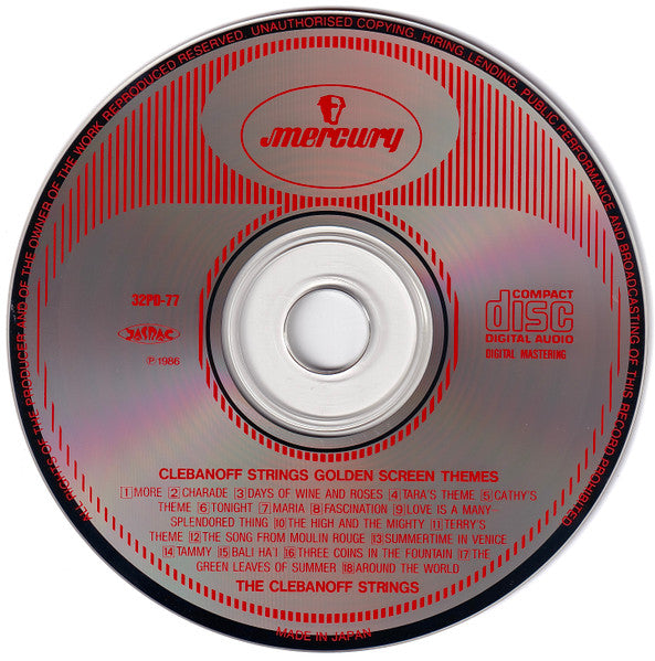 The Clebanoff Strings :  The Clebanoff Strings Golden Screen Themes (CD, Comp, Mono)