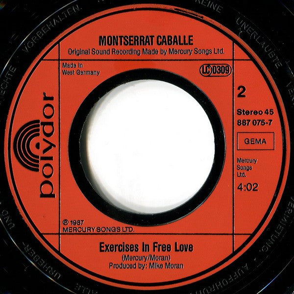 Freddie Mercury & Montserrat Caballé : Barcelona (7", Single, Red)
