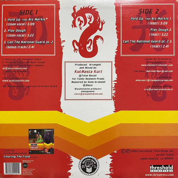 Motion Man featuring Kut Masta Kurt : Hold Up / Play Dough / Call The National Guard pt.2 (12")