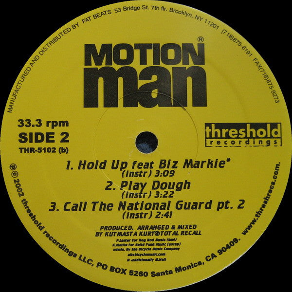 Motion Man featuring Kut Masta Kurt : Hold Up / Play Dough / Call The National Guard pt.2 (12")