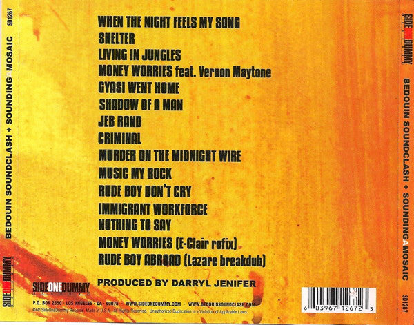 Bedouin Soundclash : Sounding A Mosaic (CD, Album)