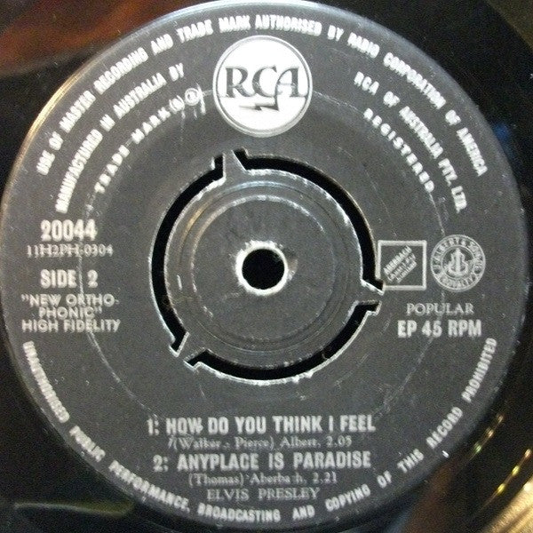 Elvis Presley : Old Shep (7", EP, RE, Bla)