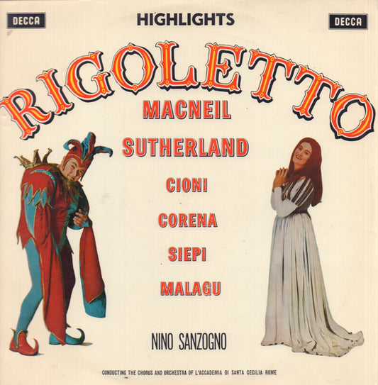 Verdi*, Macneil*, Sutherland*, Cioni* : Rigoletto - Highlights (LP, Album)