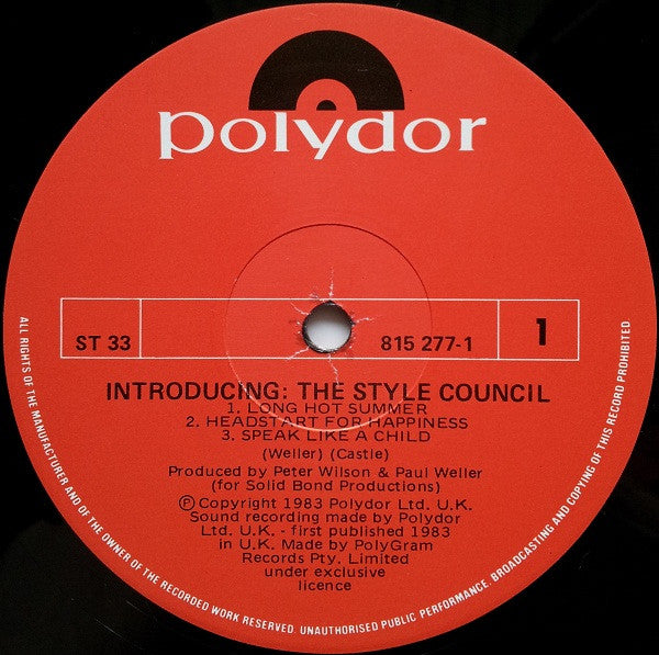 The Style Council : Introducing: The Style Council (LP, MiniAlbum)