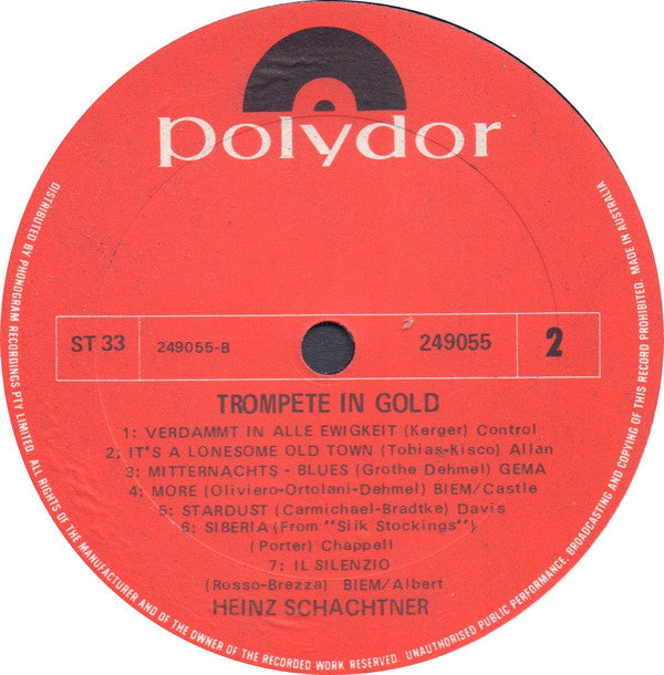 Heinz Schachtner : Trompete In Gold (LP, Album)