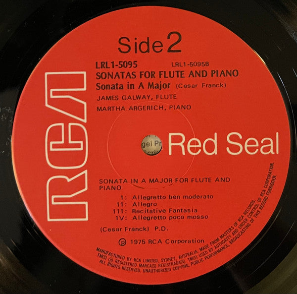 James Galway & Martha Argerich, Sergei Prokofiev ○ César Franck : Sonatas For Flute And Piano (LP)