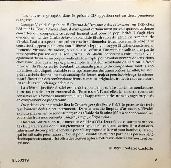 Antonio Vivaldi, Takako Nishizaki, Capella Istropolitana, Stephen Gunzenhauser : The Four Seasons & Wind Concerti (CD)