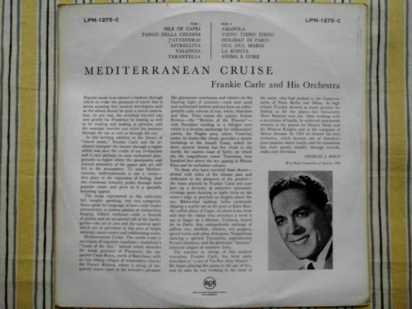 Frankie Carle And His Orchestra : Mediterrainean Cruise (LP, Mono, Promo, Pro)