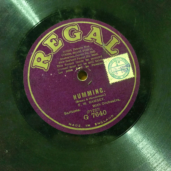 F. W. Ramsey / Thomas Jackson (5) : Humming / Lazy Mississippi (Shellac, 10")