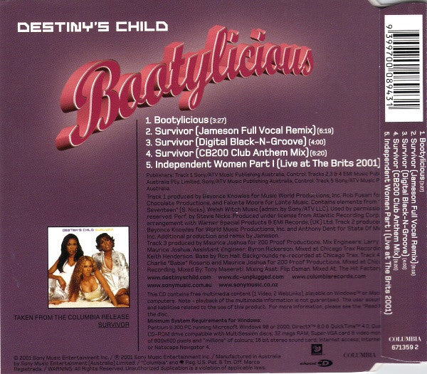 Destiny's Child : Bootylicious (CD, Single, Enh)