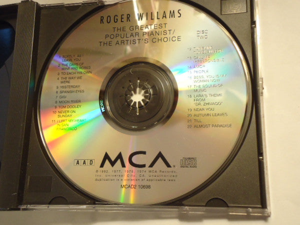 Roger Williams (2) : The Greatest Popular Pianist / The Artist's Choice (2xCD, Comp)