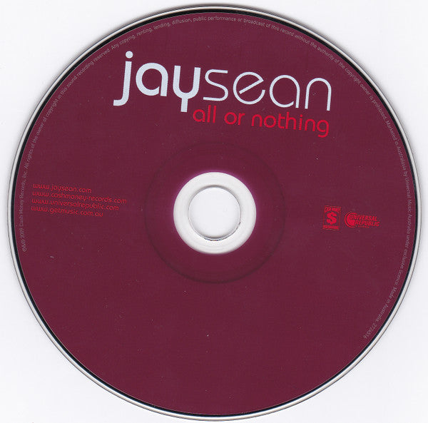 Jay Sean : All Or Nothing (CD, Album)