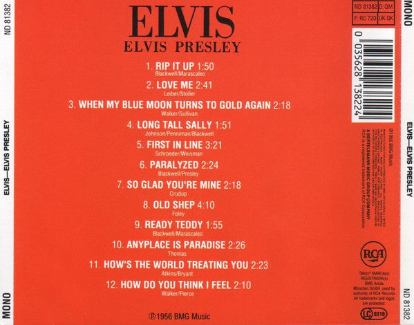 Elvis Presley : Elvis (CD, Album, Mono, RE, Dis)