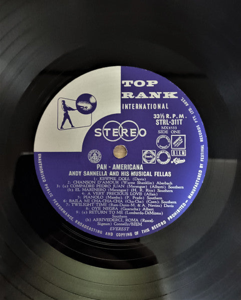 Andy Sannella's Musical Fellas : Pan-Americana (LP, Album)