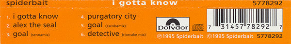 Spiderbait : I Gotta Know (CD, Single)