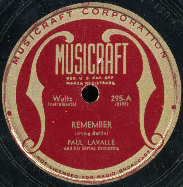 Paul Lavalle And String Orchestra* : American Waltz Memories (4xShellac, 10", Album)