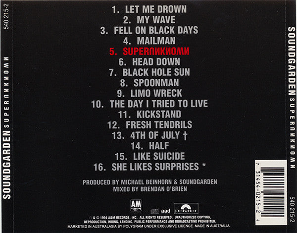Soundgarden : Superunknown (CD, Album, Dis)