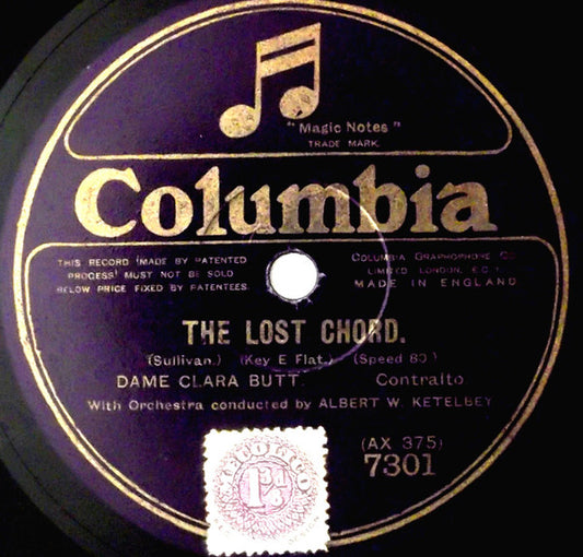 Clara Butt : The Lost Chord / The Holy City (Shellac, 12", 80 RPM)