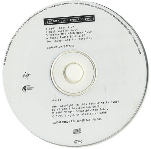 Enigma : Out From The Deep (CD, Single)