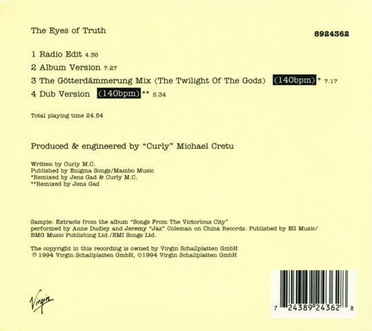 Enigma : The Eyes Of Truth (CD, Single, Dig)