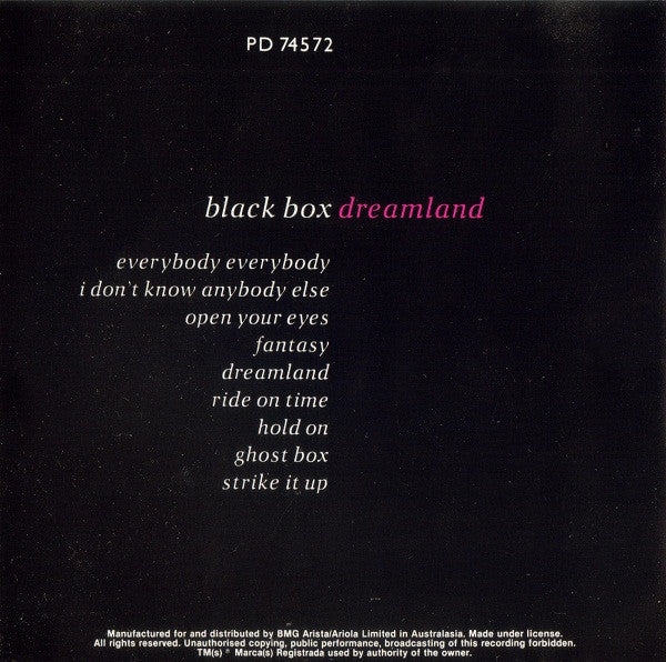Black Box : Dreamland (CD, Album)