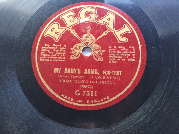 Regal Dance Orchestra / Jazz Dance Orchestra : My Baby's Arms / Tell Me Why (Shellac, 10")