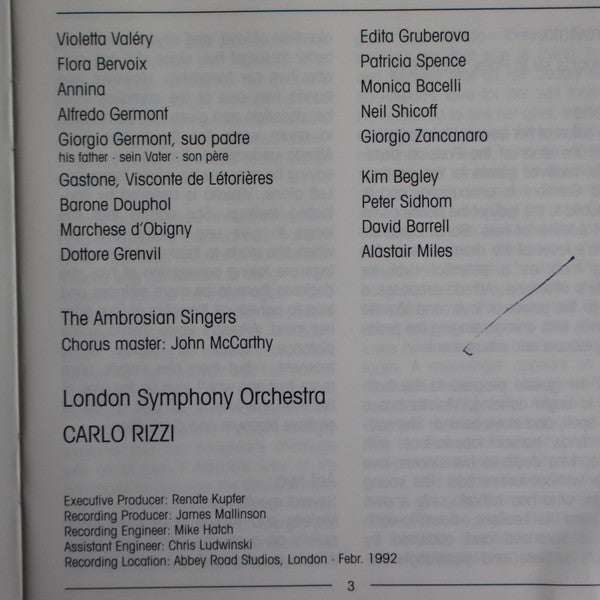 Verdi* - Edita Gruberova, Neil Shicoff, Giorgio Zancanaro, London Symphony Orchestra, Carlo Rizzi : La Traviata - Highlights (CD)