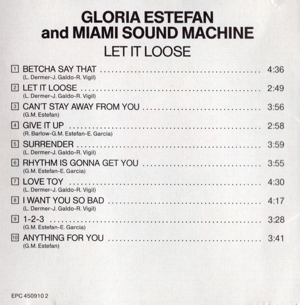 Gloria Estefan And Miami Sound Machine* : Let It Loose (CD, Album)
