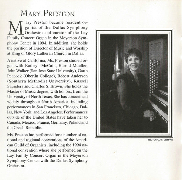 Mary Preston (3) : At The Meyerson (CD, Album, RP)