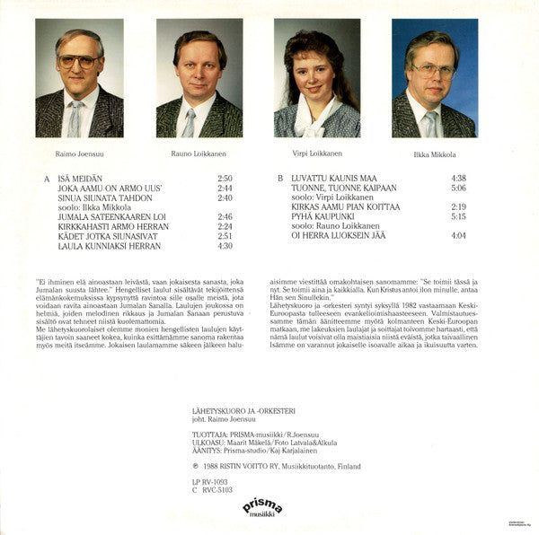 Lähetyskuoro Ja Orkesteri : Laula Kunniaksi Herran (LP)