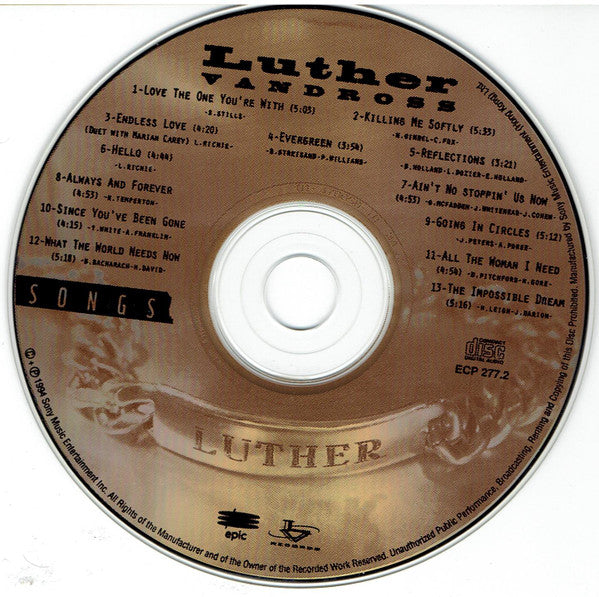 Luther Vandross : Songs (CD, Album)