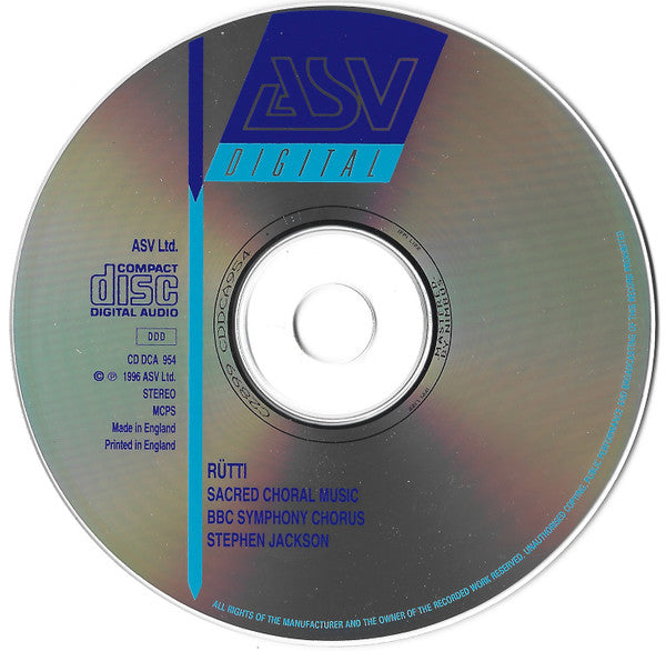Carl Rütti, BBC Symphony Chorus, Stephen Jackson : Sacred Choral Music (CD)