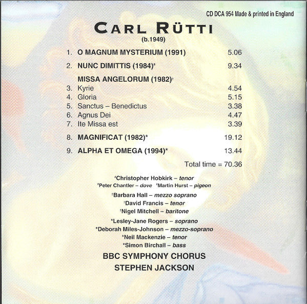 Carl Rütti, BBC Symphony Chorus, Stephen Jackson : Sacred Choral Music (CD)