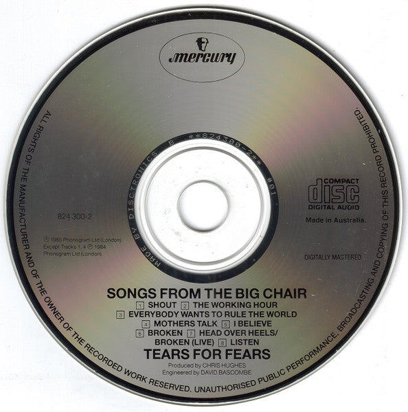 Tears For Fears : Songs From The Big Chair (CD, Album, RE)