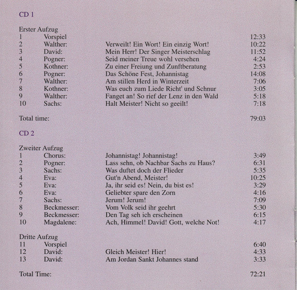Richard Wagner, Hans Hermann Nissen, Maria Reining, Henk Noort, Hermann Wiedemann, Herbert Alsen, Richard Sallaba, Kerstin Thorborg, Arturo Toscanini, Wiener Philharmoniker, Wiener Staatsopernchor : Die Meistersinger Von Nürnberg, Salzburg Aug 5, 1937 & Aug 8, 1936 (Excerpts Act 3) (4xCD, Album, Mono)