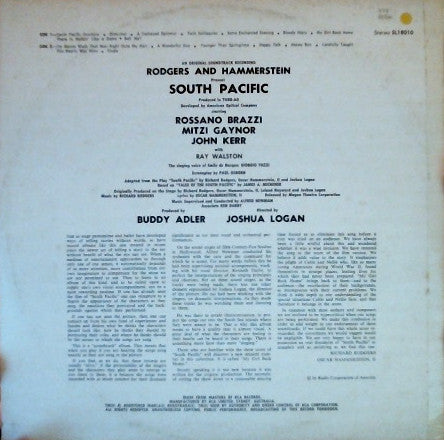 Rodgers & Hammerstein : Rodgers & Hammerstein's South Pacific (An Original Soundtrack Recording) (LP, Album, RE, Gol)