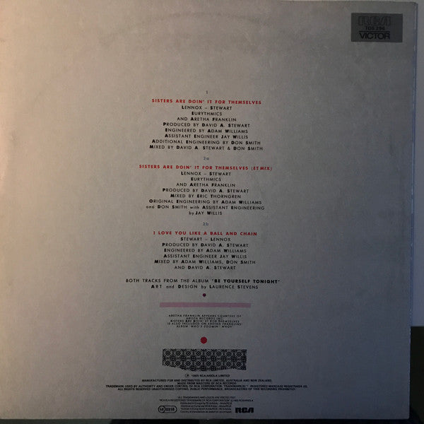 Eurythmics And Aretha Franklin : Sisters Are Doin' It For Themselves (12", Single)